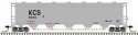 Trinity PD5000 Covered Hopper - Ready to Run -- Kansas City Southern 6016 (gray, blac, N, Atlas Model Railroad Co. 50005682