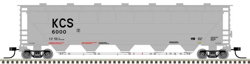 Trinity PD5000 Covered Hopper - Ready to Run -- Kansas City Southern 6016 (gray, blac, N, Atlas Model Railroad Co. 50005682