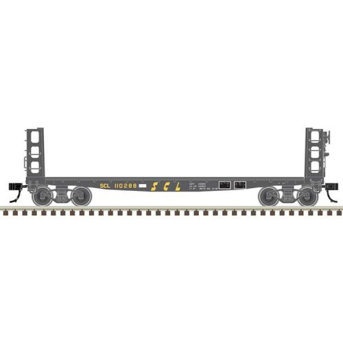 42′ Pulpwood Flatcar with Load - Ready to Run -- Seaboard Coast Line 110288 (black, y, N, Atlas Model Railroad Co. 50006946