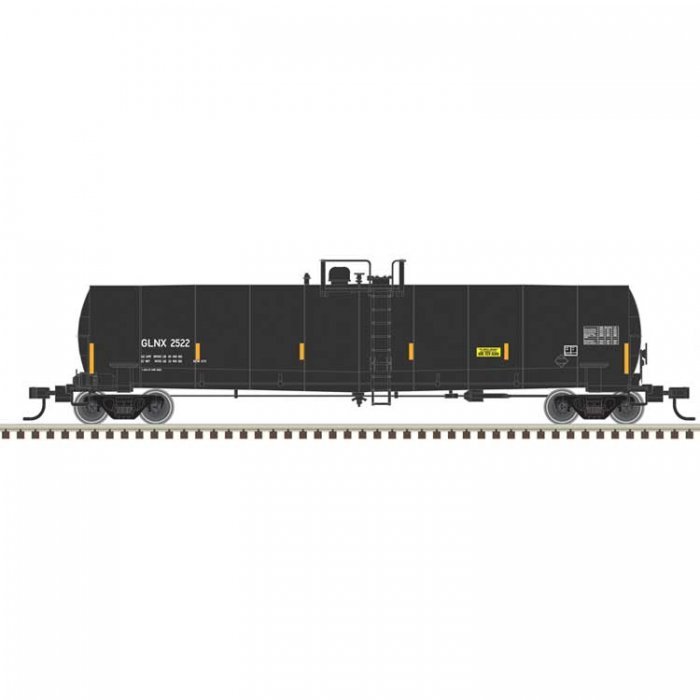 ACF 23,500-Gallon Tank Car - Ready to Run - Master(R) -- GLNX 2520 (black, reporting , N, Atlas Model Railroad Co. 50006974
