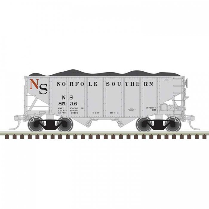 55-Ton Fishbelly Hopper with Load - Ready to Run -- Original Norfolk Southern 8539 (g, N, Atlas Model Railroad Co. 50007218