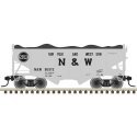 55-Ton Fishbelly Hopper with Load - Ready to Run -- Norfolk & Western 96989 (gray, bl, N, Atlas Model Railroad Co. 50007299