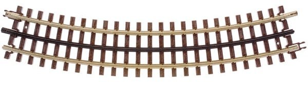 21st Century Track System(TM) Nickel Silver Rail w/Brown Ties - 3-Rail -- O45 Full Curved Section (12pcs./circl, O, Atlas O 6045