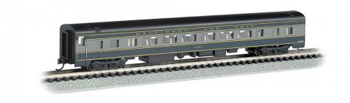 85′ Smooth-Side Coach w/Lighting - Ready to Run -- Baltimore & Ohio (blue, gray, black), N, Bachmann Industries 14253