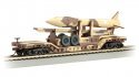 52′ Depressed-Center Flatcar - Ready-to-Run - Silver Series(R) -- Strike Force (Desert Camou, HO, Bachmann Industries 18340