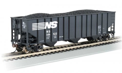 Bethlehem Steel 3-Bay 100-Ton Open Hopper - Ready to Run - Silver Series(R) -- Norfolk South, HO, Bachmann Industries 18728