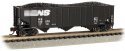 Bethlehem Steel 100-Ton 3-Bay Hopper - Ready to Run -- Norfolk Southern 145275 (black, white), N, Bachmann Industries 18754