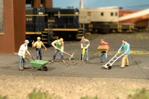 SceneScapes(TM) Figures -- Construction Workers pkg(6), HO, Bachmann Industries 33105