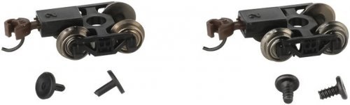 Friction-Bearing Freight Trucks with Wheels and E-Z Mate(R) Knuckle Couplers -- 1 Pair, N, Bachmann Industries 42536