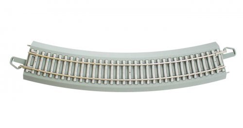 Curved Track with Nickel Silver Rail, Gray Roadbed, Concrete Ties - E-Z Trac -- 22′ 55.9cm R, HO, Bachmann Industries 44703