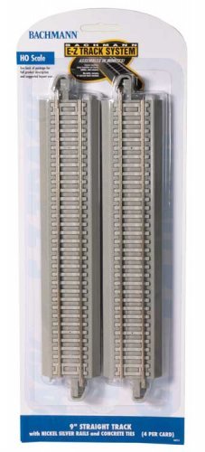 Straight Terminal Rerailer, Nickel Silver Rail, Gray Roadbed, Concrete Ties -- 9′ 22.9cm, HO, Bachmann Industries 44710