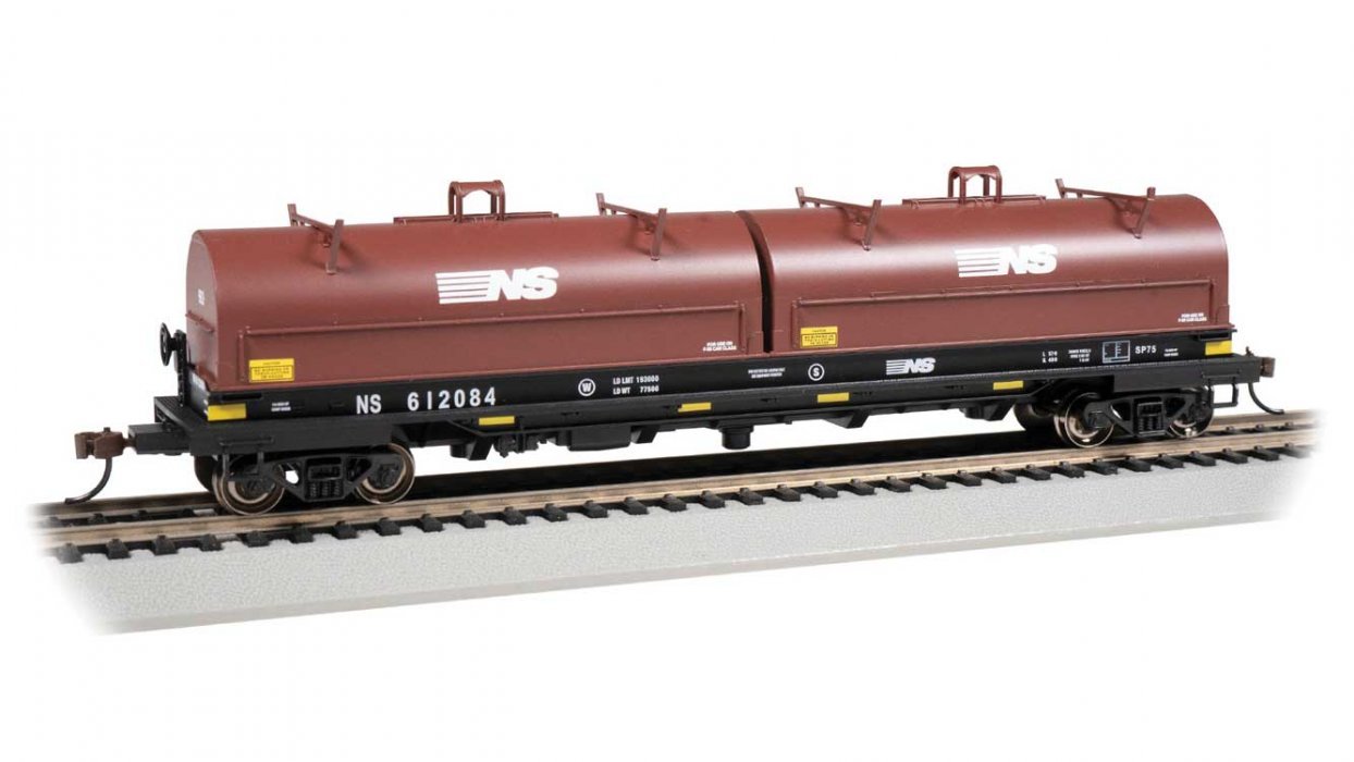 55′ Steel Steel Coil Car with Round Hoods - Ready to Run -- Norfolk Southern 612084 (black, , HO, Bachmann Industries 71403