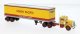 1955 Peterbilt 281 Semi Tractor with Van Trailer - Assembled -- Union Pacific (Armour Yellow, HO, Brekina Automodelle 85765