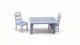Common Dining Set -- 1 Table, 4 Chairs (unpainted), HO, All Scale Miniatures 8701020