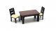 Common Dining Set -- 1 Table, 4 Chairs (unpainted), HO, All Scale Miniatures 8701020