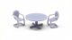 Patio Set -- 1 Table, 4 Chairs (unpainted), HO, All Scale Miniatures 8701023