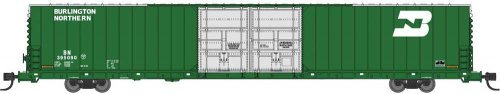Pullman-Standard 86′ Auto Parts Double-Door Boxcar - Ready to Run -- Burlington Northern 395090 (Ca, N, Bluford Shops 86720