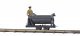 Tipper Side-Dump Car with Brakeman Figure - Feldbahn -- Black, HOn2, Busch Gmbh & Co Kg 12219