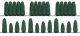 Trees of Life Shrubs - Assembled -- 3 Rows of 5 & 12 Freestanding Shrubs, 3/4 - 1-3/16′ 2 - 3, HO, Busch Gmbh & Co Kg 1270