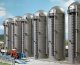 Tall Concrete Farm Silos -- Kit - 2-15/16` 7.5cm Diameter x 9-5/8` 24.5cm Tall pkg(2), HO, Busch Gmbh & Co Kg 1913