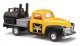 1950 Chevy Pickup Truck with BBQ Flatbed - Assembled -- King of Barbecue (yellow, black), HO, Busch Gmbh & Co Kg 48239