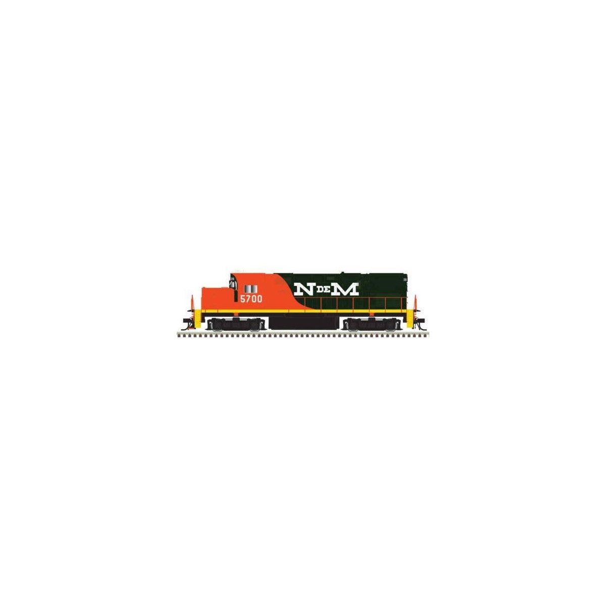 Alco C420 Low Nose - Sound and DCC - Master(R) Gold -- Nacionales de Mexico 5700 (vermillion, green, white), HO, Atlas Model Rai