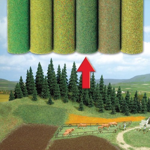 Large Grass Mat -- Grass w/Colored Shadows 78-3/4 x 31-1/2′ 200 x 80cm, All Scales, Busch Gmbh & Co Kg 7233