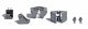 Spare Excavator Shovel Set -- 2 Shovels, 2 Clamshells and 2 Hooks, HO, Busch Gmbh & Co Kg 7799