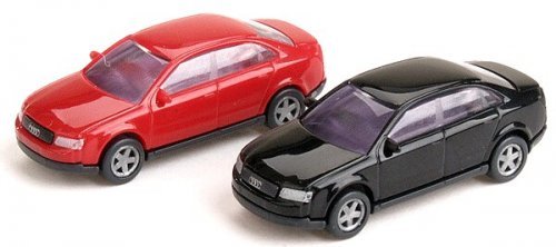 Audi A4 Sedan 2-Pack - Assembled -- 1 Each: Metallic Silver & Metallic Blue, N, Busch Gmbh & Co Kg 8340