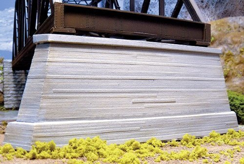 Double-Track Concrete Pointed Bridge Pier -- Fits Central Valley Double-Track Truss Bridge, HO, Chooch Enterprises 8433