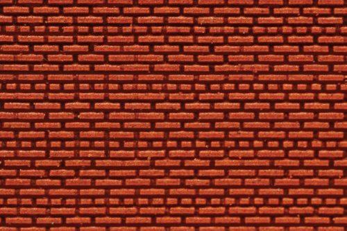 Flexible Dark Red Brick Wall Sheet 2-Pack -- Small for HO & N Scales 3-3/4 x 12′ 9.2 x, All Scales, Chooch Enterprises 8621