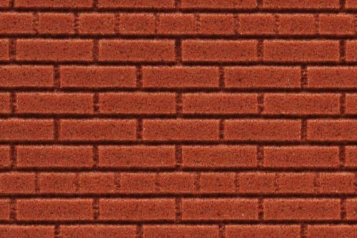 Flexible Dark Red Brick Wall Sheet 2-Pack -- Large for HO, S & O Scales - 3-3/4 x 12′ , All Scales, Chooch Enterprises 8625