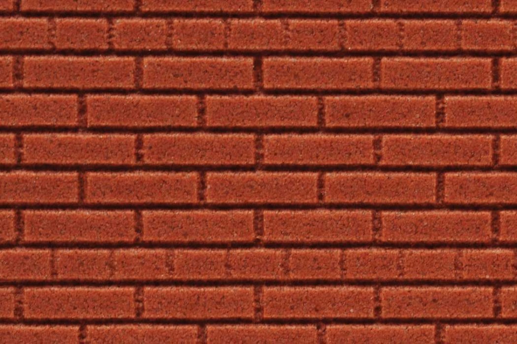 Flexible Dark Red Brick Wall Sheet 2-Pack -- Large for HO, S & O Scales - 3-3/4 x 12′ , All Scales, Chooch Enterprises 8625