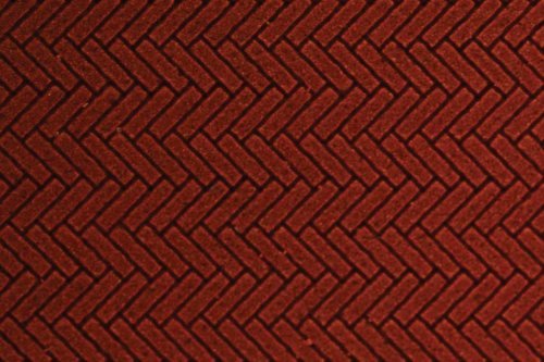 Flexible Herringbone Dark Red Brick Sheet -- Small for HO & N Scales 1/16′ Brick, All Scales, Chooch Enterprises 8661