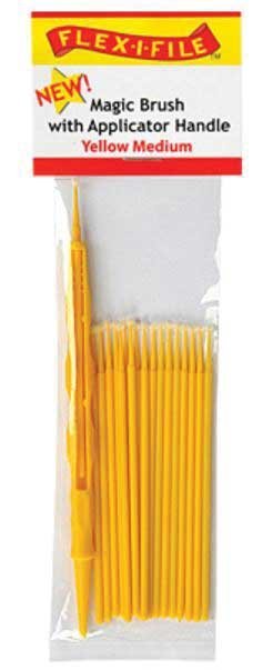 Magic Brush -- Medium & 1 Applicator Handle/Holder (yellow) pkg(18), All Scales, Profile Accessories Inc. M929005