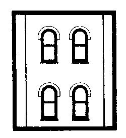 Modular Building System(TM) -- Two-Story Wall Sections w/4 Arched Windows - Kit, HO, Design Preservation Models 30108