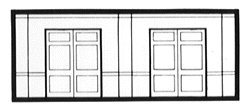 N Scale Modulars System(TM) (Plastic) -- Street Level Freight Door pkg(3) 3-1/2′ Wide , N, Design Preservation Models 60106