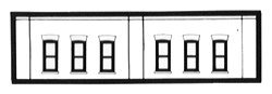 N Scale Modulars System(TM) (Plastic) -- One-Story Window Section pkg(3): 3-1/2′ Wide , N, Design Preservation Models 60112