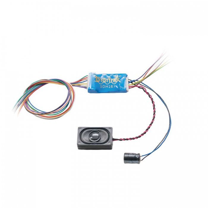 SDH167D Series 7 Sound Decoder for HO and Larger Scales -- 2 Sound Schemes, 9-Pin Harness, 1., All Scales, Digitrax SDH167D