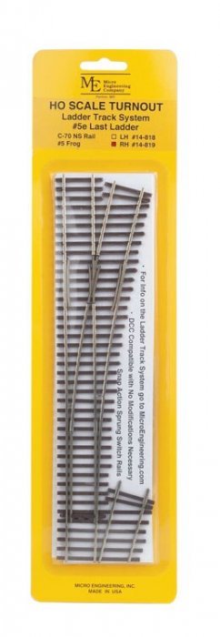Code 70 5e Last Ladder Turnout - Ladder Track System -- Right Hand, HO, Micro Engineering 14819
