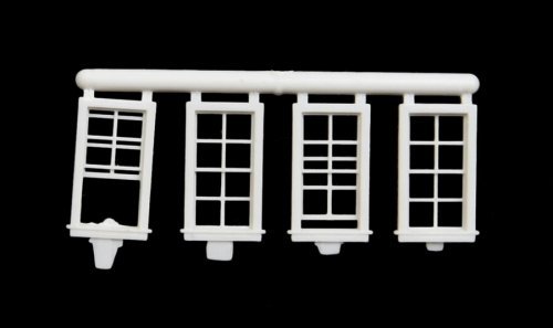 Windows -- 25 x 50′ pkg(8) 4 Closed, 2 Open & 2 Partially Open, HO, Micro Engineering 80067