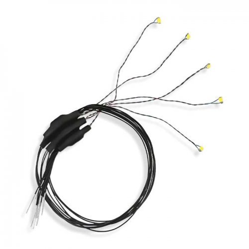 Fast-Flashing Chip LED -- Orange w/8′ 20.3cm Wire Leads - 7-19V AC or DC pkg(5), All Scales, Evan Designs UC6FF