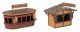 2 Christmas Market Stalls with Illuminated Christmas Tree -- Kit - 2 Stalls, Tree with Light String, HO, Faller Gmbh 134006