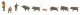 Hunters and Wild Boar -- 3 Hunters, 5 Boar, HO, Faller Gmbh 151701