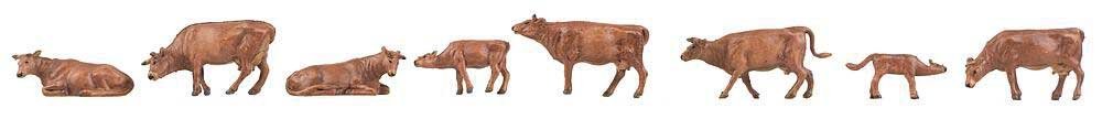 Allgau Swiss Cattle -- Brown pkg(8), HO, Faller Gmbh 151922