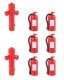 Fire Extinguishers & Hydrants -- 6 Extinguishers, 2 Hydrants, HO, Faller Gmbh 180950