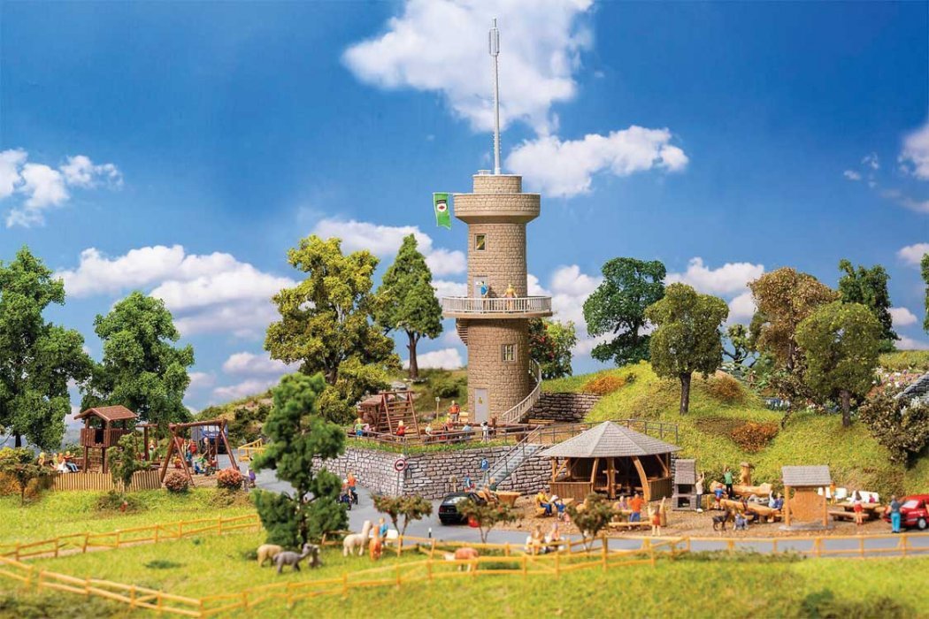 Adventure Playground Set -- Kit - Observation Tower, Kiosk, Playground Accessories, HO, Faller Gmbh 190036