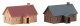 2 Village Houses -- Kit - Each: 2-11/16 x 2-1/2 x 1-9/16′ 6.8 x 6.3 x 4cm, N, Faller Gmbh 232184