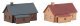 2 Village Houses -- Kit - Each: 2-11/16 x 2-1/2 x 1-9/16′ 6.8 x 6.3 x 4cm, N, Faller Gmbh 232184