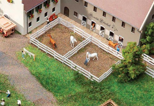 Three-Rail Fence - Kit -- 36-5/8′ 93cm Long, N, Faller Gmbh 272412